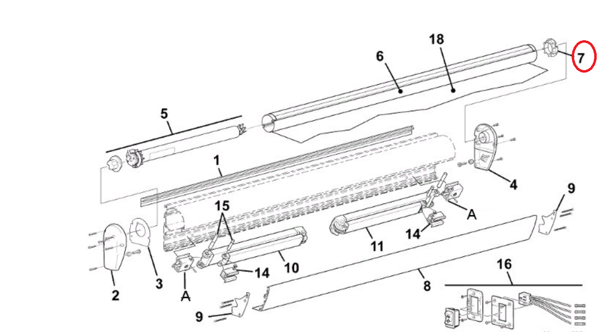 Carefree RV Marquee Awnings Arm Mounting Hardware R040751001